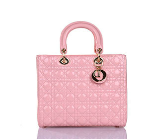 replica jumbo lady dior patent leather bag 6322 pink with gold - Click Image to Close